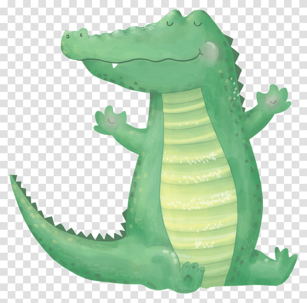 Hand Painted Cute Cartoon Crocodile, Reptile, Animal, Alligator, Dinosaur Transparent Png
