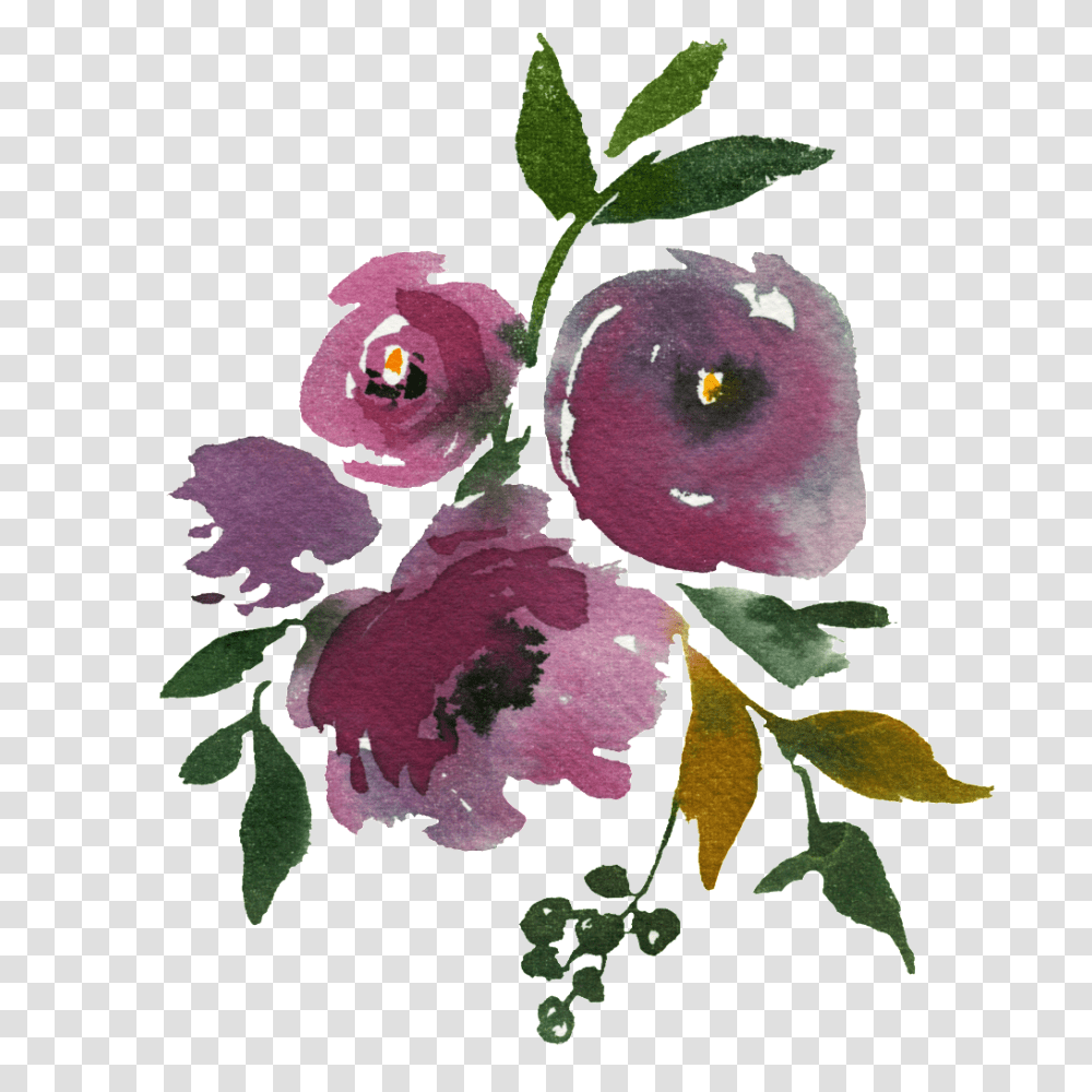 Hand Painted Dark Purple Flower Free, Plant, Blueberry, Fruit, Food Transparent Png