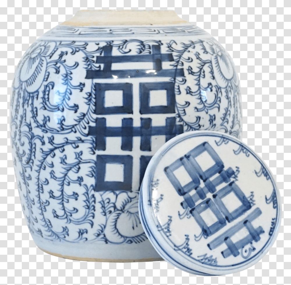 Hand Painted Double Happiness Jar Audra Kiewiet De Blue And White Porcelain, Pottery, Clock Tower, Architecture Transparent Png