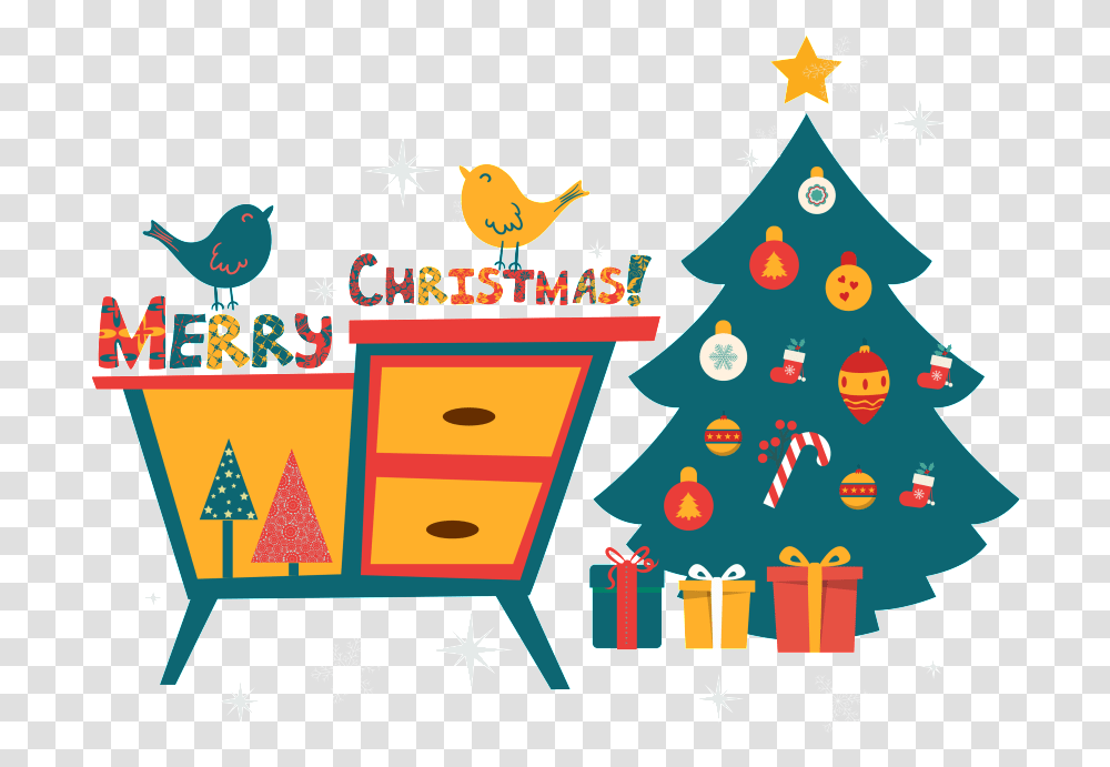 Hand Painted Flat Christmas Tree Vector Christmas Day Christmas Day, Plant, Ornament, Graphics, Art Transparent Png