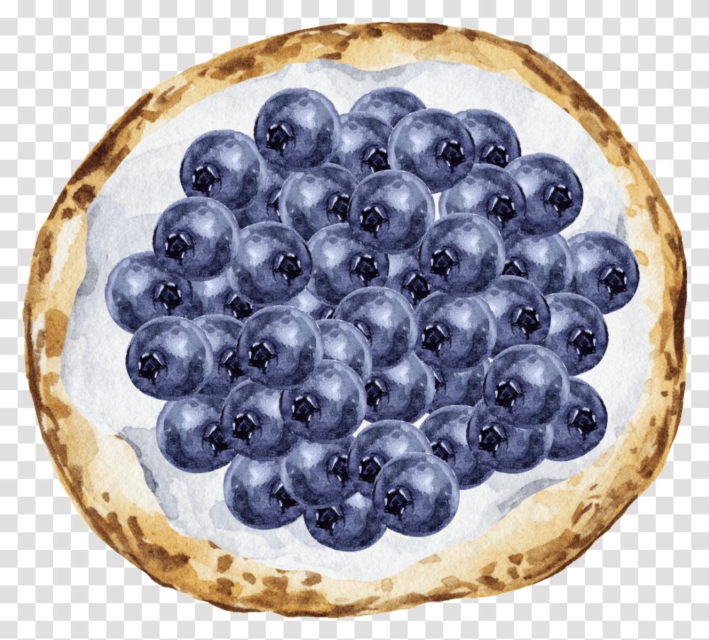 Hand Painted Fruit Pizza Blueberry, Plant, Food, Grapes, Rug Transparent Png