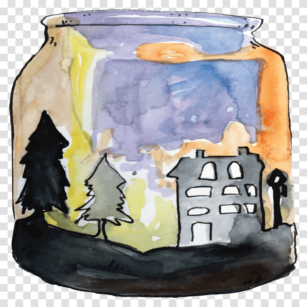 Hand Painted Glass Water Color Bottle Cartoon Creative Arts, Birthday Cake, Jug, Jar, Tin Transparent Png