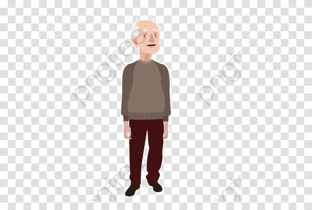 Hand Painted Grandfather Older Person Icon, Standing, Sleeve, Shorts Transparent Png