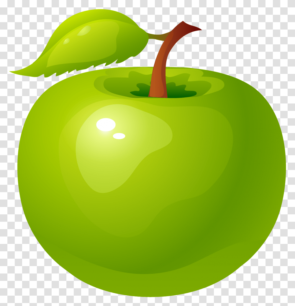 Hand Painted Green Apple Download Granny, Plant, Fruit, Food Transparent Png