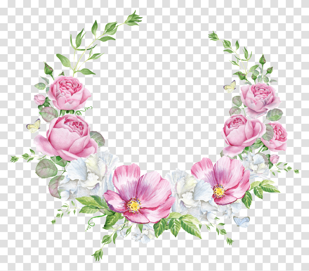 Hand Painted Layout Wedding Background Wall Pattern Background Flower Circle, Floral Design, Plant Transparent Png