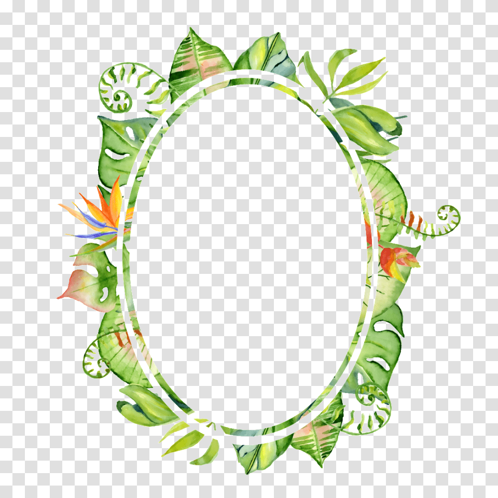 Hand Painted Leaf Pattern Frame Free, Bracelet, Jewelry Transparent Png