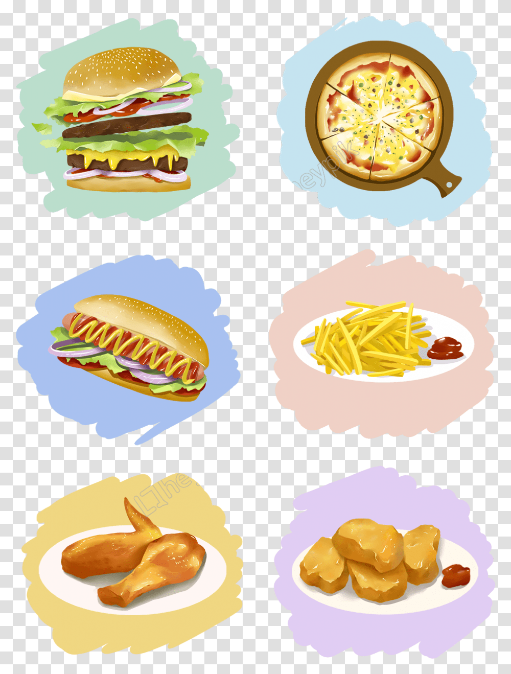 Hand Painted Original Anime Vector Food Fast Food Foreign Anime Hand Pulled Noodles, Burger, Hot Dog, Lunch, Meal Transparent Png