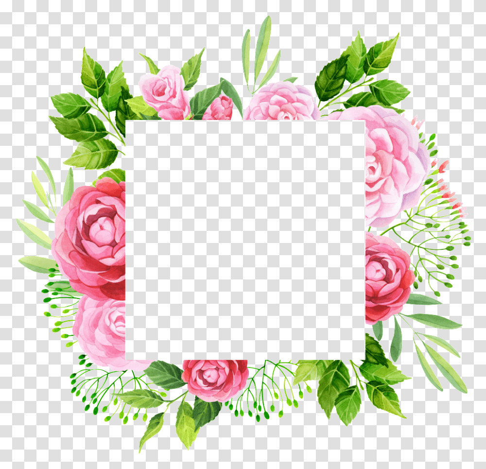 Hand Painted Peony Flower Frame Leaf Square Floral Frame, Plant, Blossom, Rose, Graphics Transparent Png