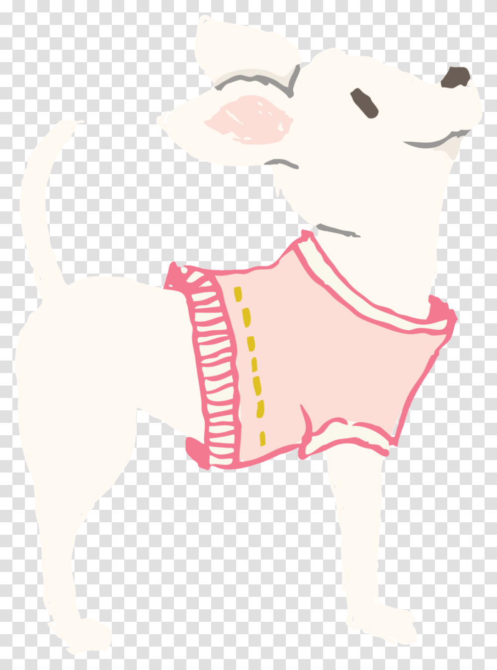 Hand Painted Pink Clothes Cartoon Dog Vector Image, Person, Face, Pet, Animal Transparent Png