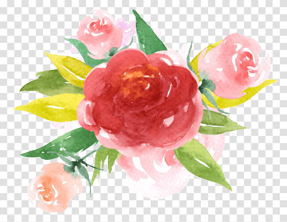 Hand Painted Red Rendering Flower Red Watercolor Roses, Plant, Blossom, Flower Arrangement, Peony Transparent Png