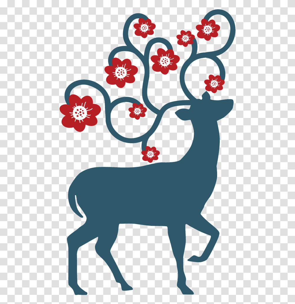 Hand Painted Sika Deer Silhouette Christmas Day, Mammal, Animal, Wildlife Transparent Png