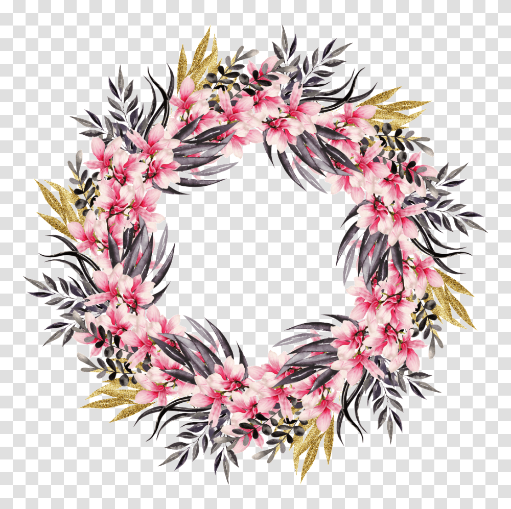 Hand Painted Summer Beautiful Garland Free, Wreath Transparent Png