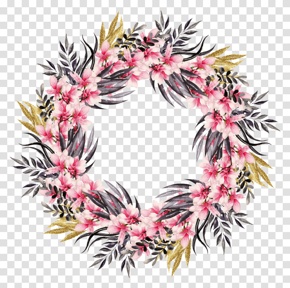 Hand Painted Summer Beautiful Garland, Plant, Wreath, Flower, Blossom Transparent Png