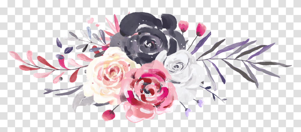 Hand Painted Three Color Rose Garden Roses, Plant, Flower Transparent Png