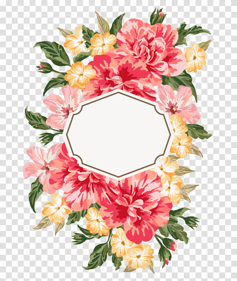Hand Painted Watercolor Flower Borders Happy Birthday For Her Flowers, Plant, Blossom Transparent Png