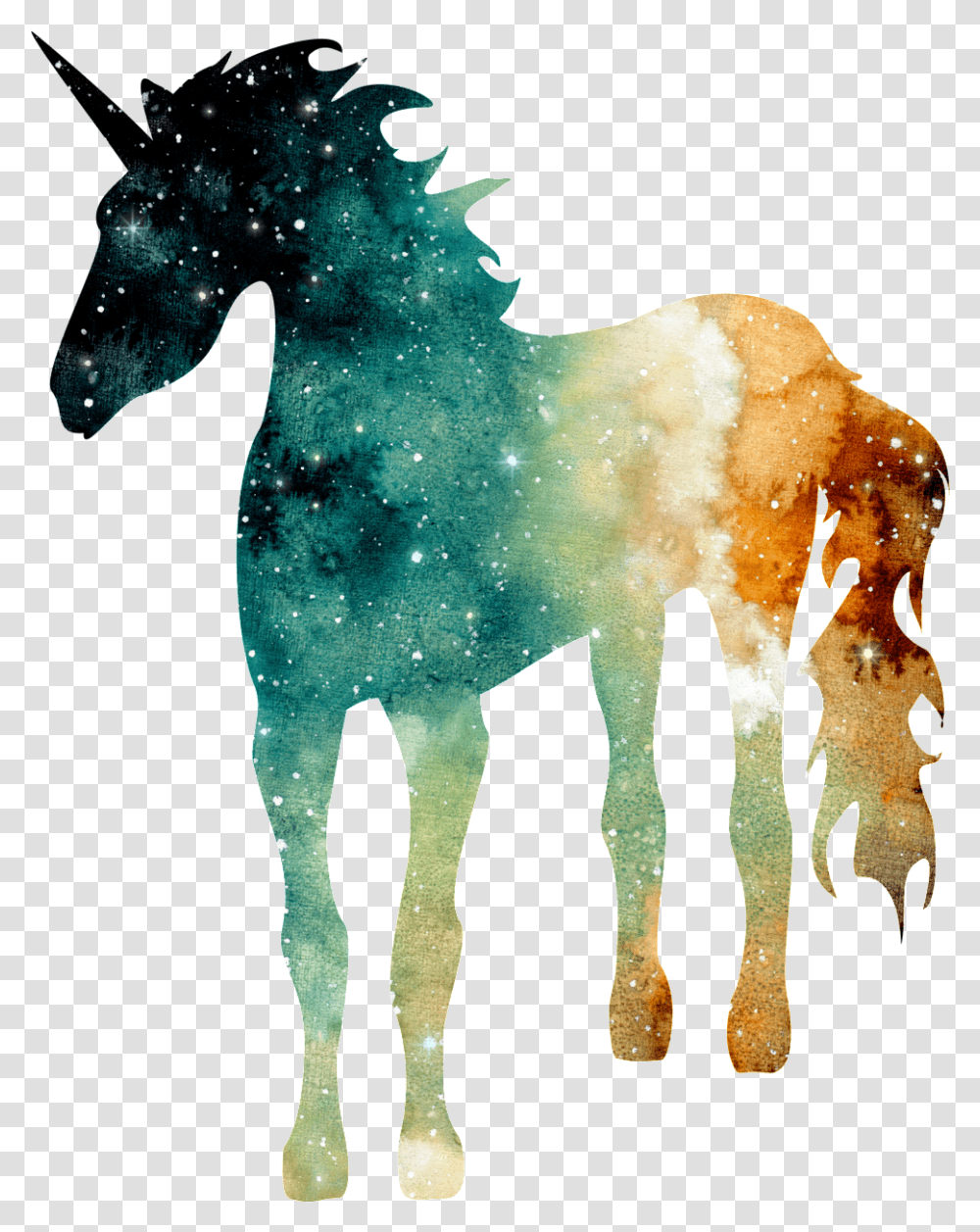 Hand Painted Watercolor Star Unicorn, Horse, Mammal, Animal, Person Transparent Png