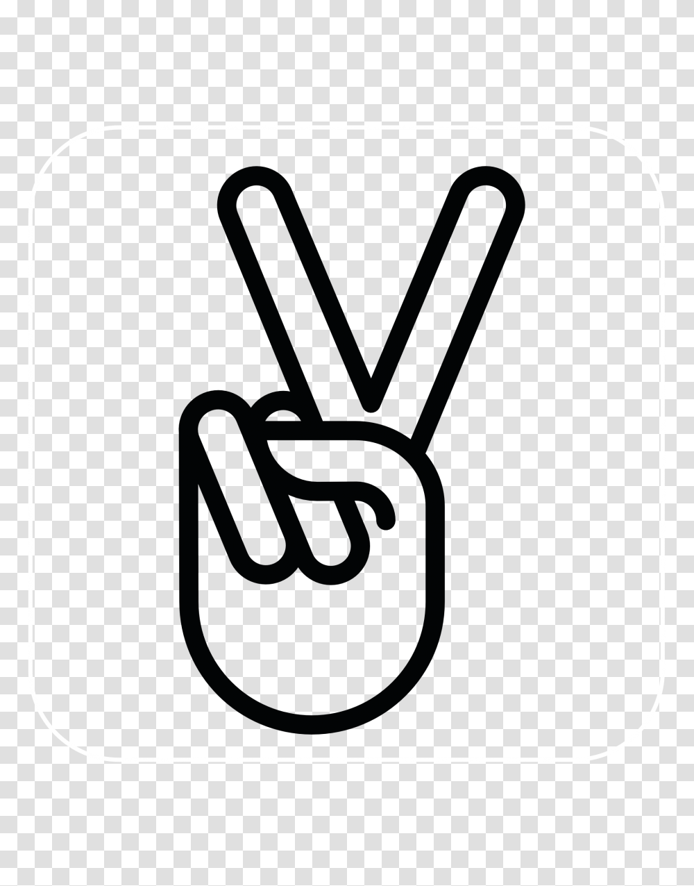Hand Peace Sign Clipart, Shovel, Tool, Stencil Transparent Png