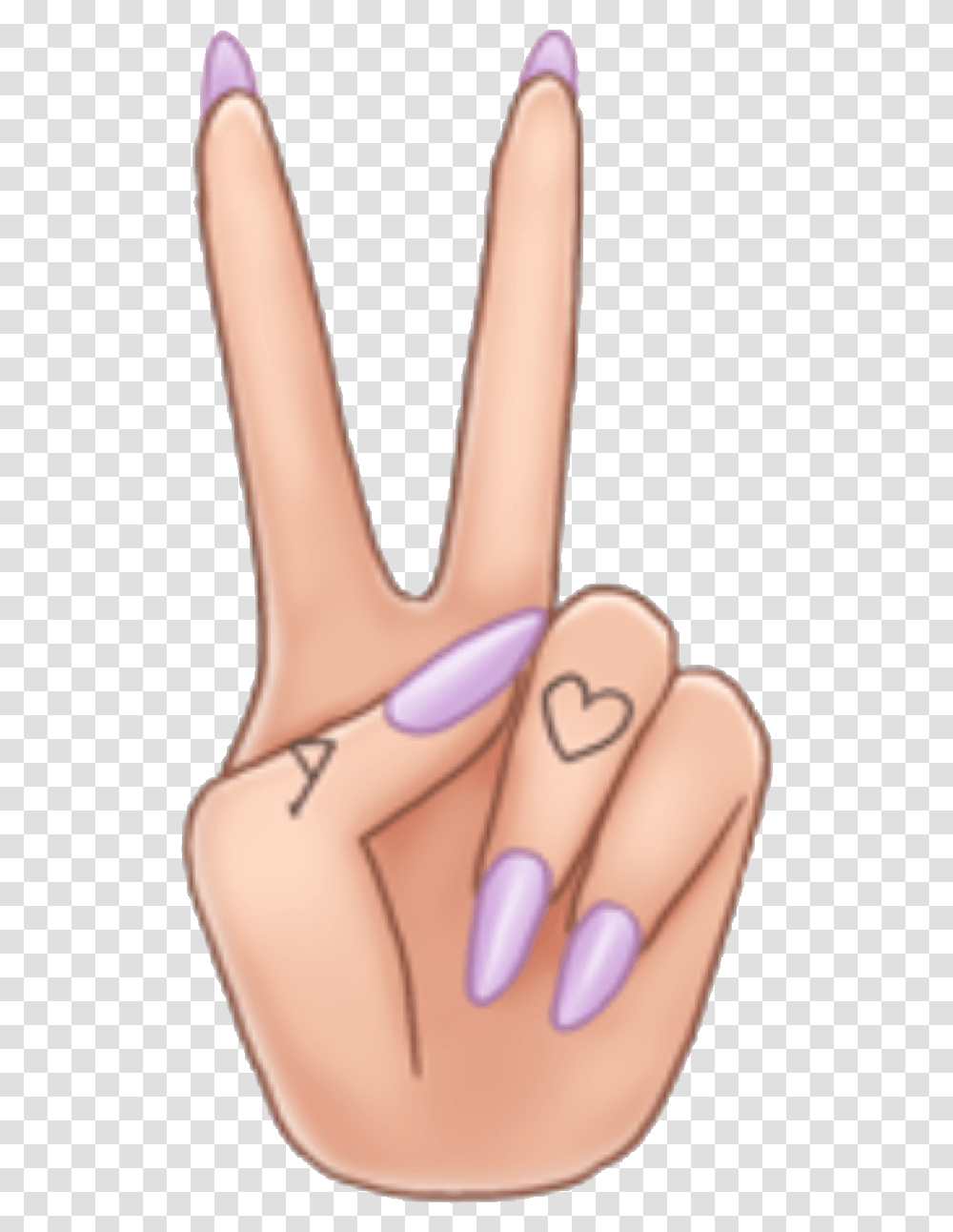 Hand Peace Sign Nails, Person, Human, Manicure Transparent Png