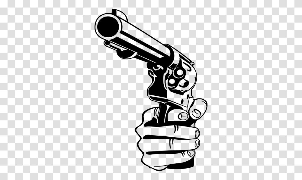 Hand Pistol Gun Wall Sticker, Silhouette, Alphabet Transparent Png