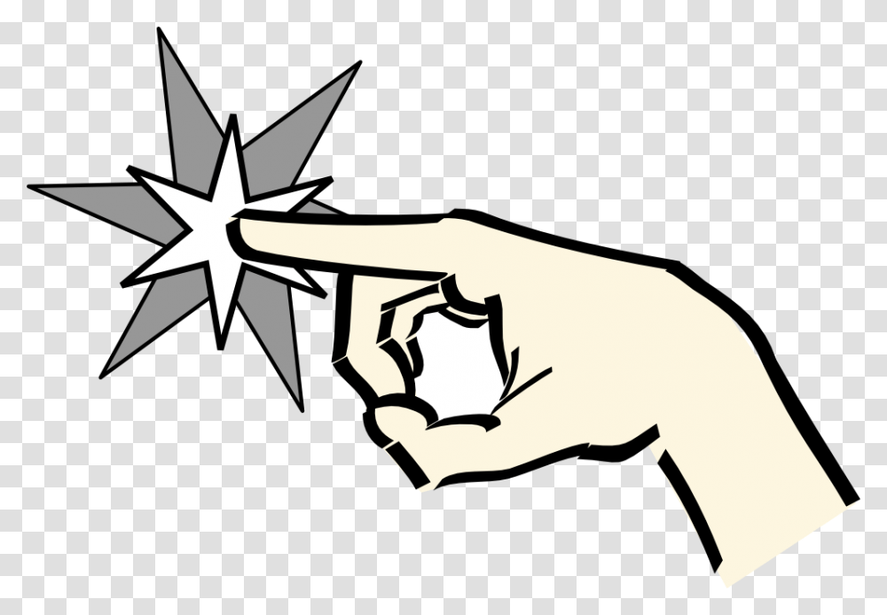 Hand Pointing, Star Symbol, Stencil, Fist Transparent Png