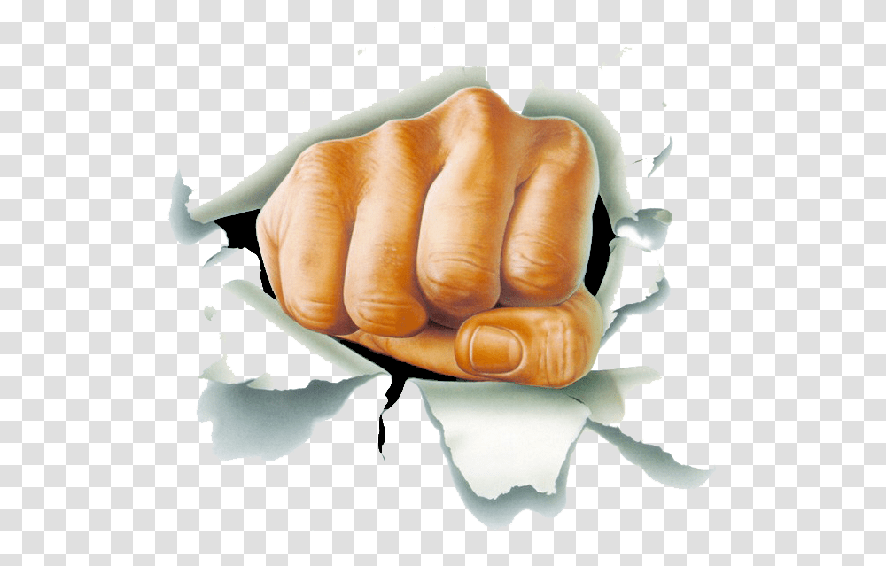 Hand Punching Through Wall, Fist Transparent Png