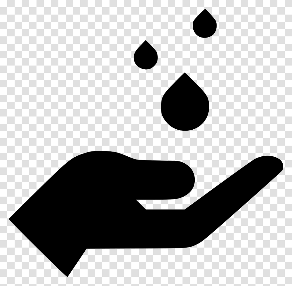 Hand Rain Drops Water Icon Free Download, Stencil, Face, Portrait Transparent Png