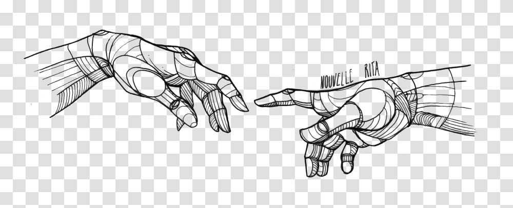 Hand Reaching Down Drawing Reaching Hand Sketch, Food, Animal, Seafood, Sea Life Transparent Png