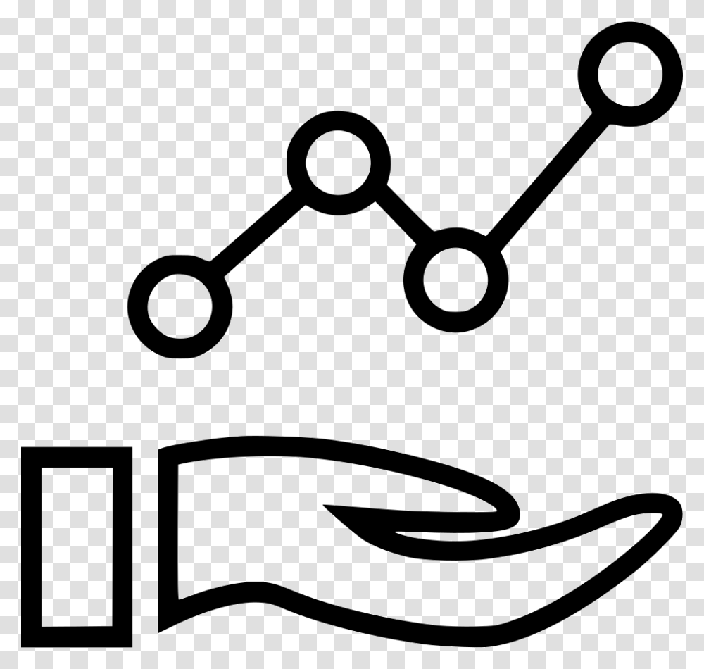 Hand Share Connection Data Graph Analytics Analyze Time Series Database Icon, Stencil, Scissors, Blade, Weapon Transparent Png