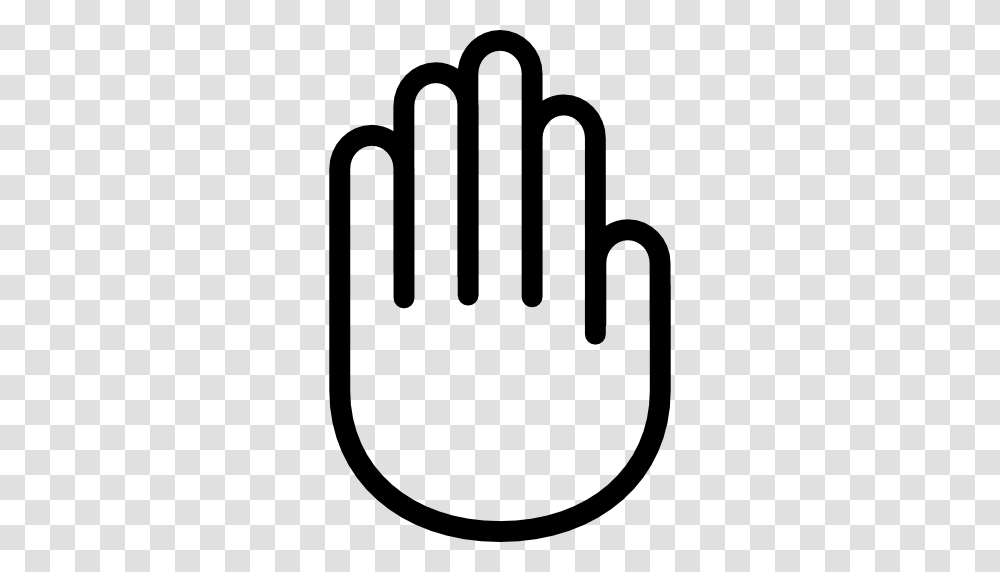 Hand Showing Palm Outline, Sign, Fork, Cutlery Transparent Png