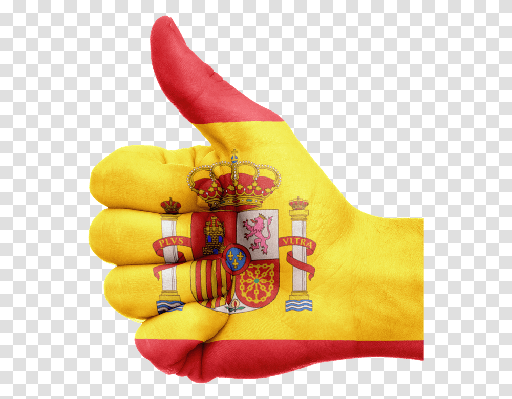 Hand Spain Flag Spain Flag, Apparel, Cushion, Applique Transparent Png