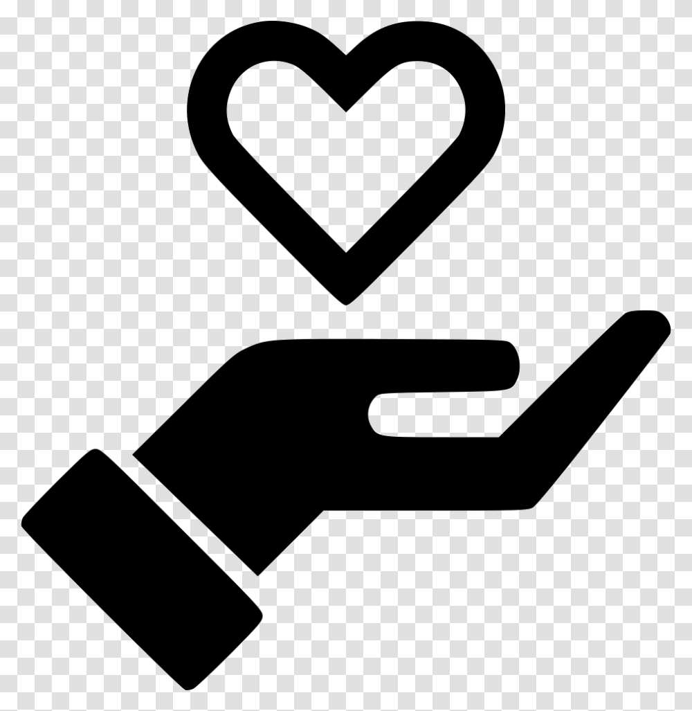 Hand Streched Heart Outline Hand With Money Icon, Stencil, Hammer, Tool Transparent Png