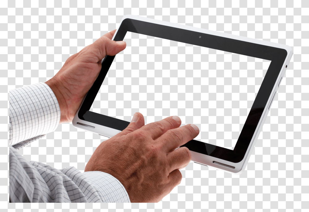 Hand Using Tablet Image, Electronics, Person, Human, Wrist Transparent Png