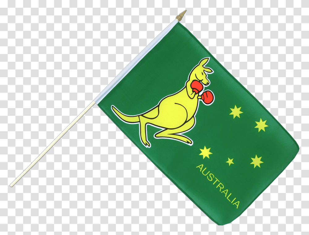 Hand Waving Flag Australia Kangaroo Rooster, Label, Bird Transparent Png