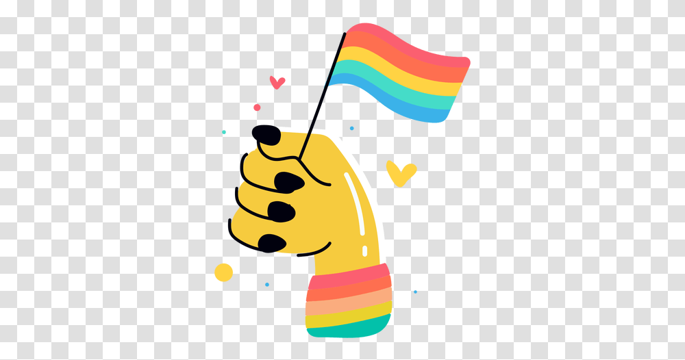 Hand Waving Lgbtq Flag Sticker Lgbtq, Symbol, Art, Crowd, Graphics Transparent Png