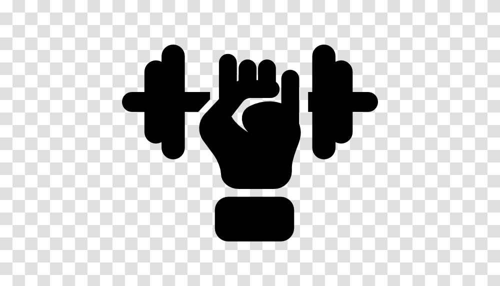 Hand With A Dumbbell, Stencil, Silhouette, Fist Transparent Png