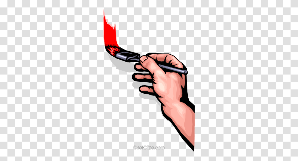 Hand With A Paintbrush Royalty Free Vector Clip Art Illustration, Person, Finger, Prison, Stick Transparent Png