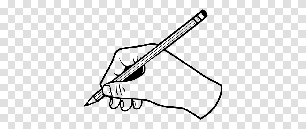 Hand With A Pencil Clipart Hand Pen, Gray, World Of Warcraft Transparent Png