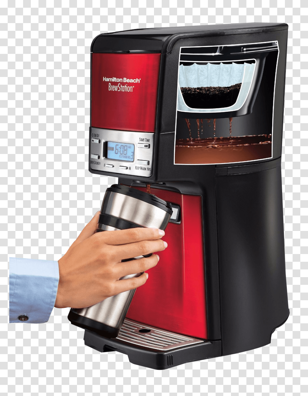 Hand With Coffee Maker Image, Electronics, Appliance, Machine, Cup Transparent Png