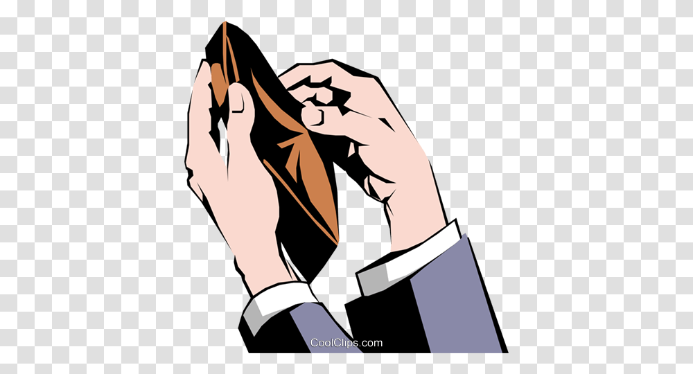 Hand With Empty Wallet Royalty Free Vector Clip Art Illustration, Person, Human, Wrist, Finger Transparent Png