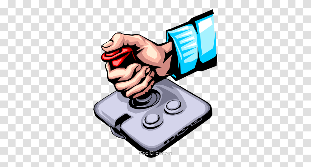 Hand With Joystick Royalty Free Vector Clip Art Illustration, Electronics Transparent Png