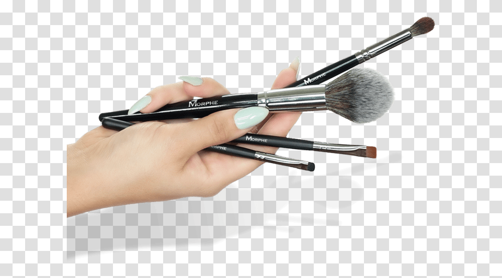 Hand With Makeup Brush Hand Makeup Brush, Arrow, Person, Human Transparent Png