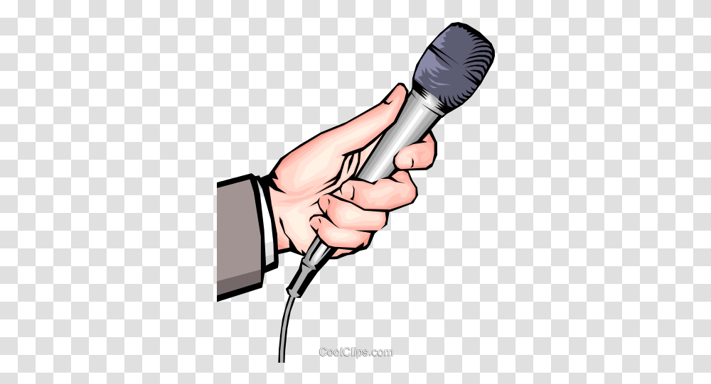 Hand With Microphone Royalty Free Vector Clip Art Clip Art Interview Mic, Brush, Tool, Light, Person Transparent Png