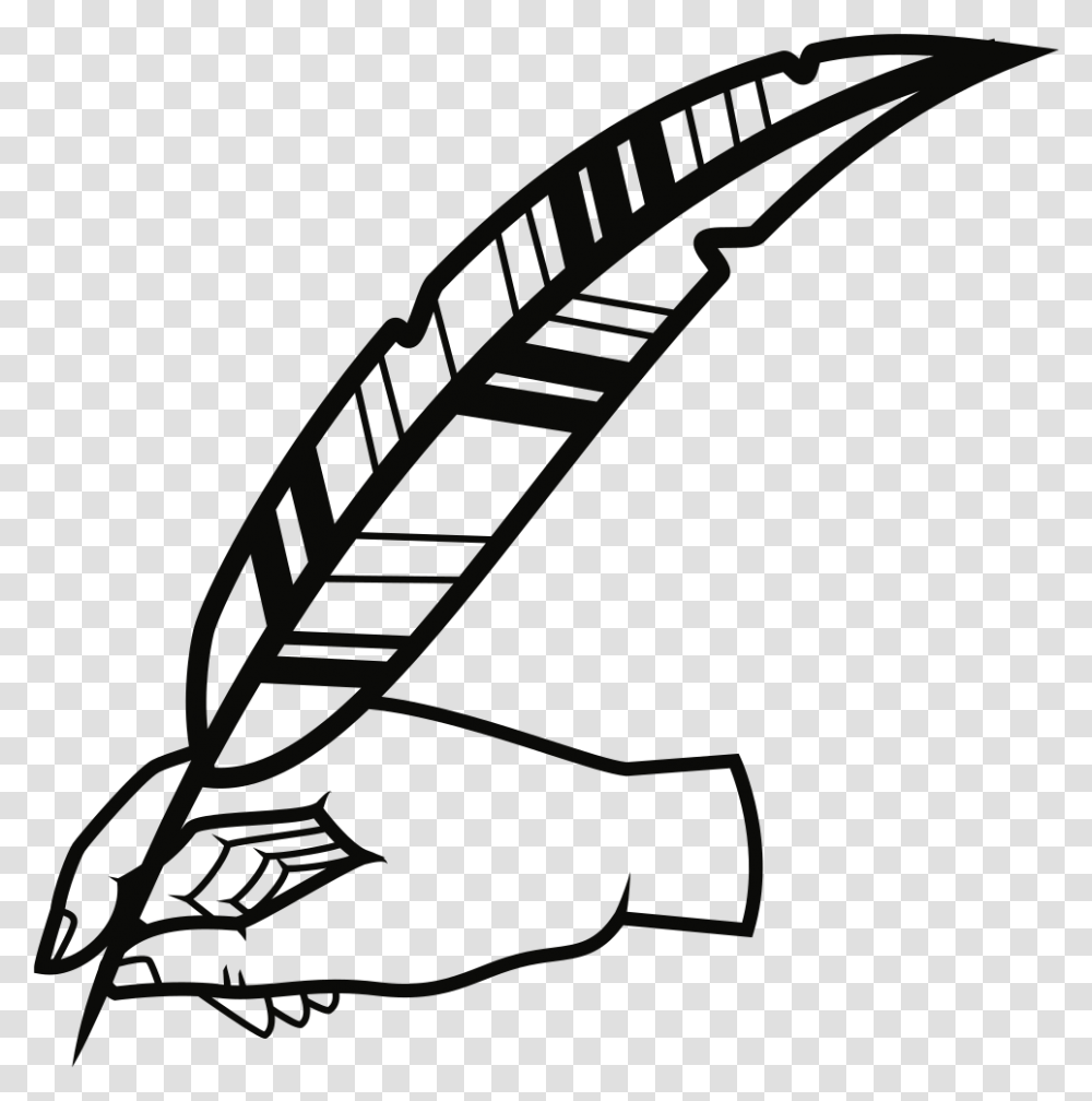 Hand With Quill Pen Transparent Png