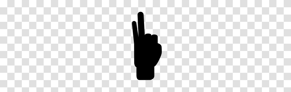Hand With Two Raised Fingers Pngicoicns Free Icon Download, Silhouette, Stencil, Light, Adapter Transparent Png