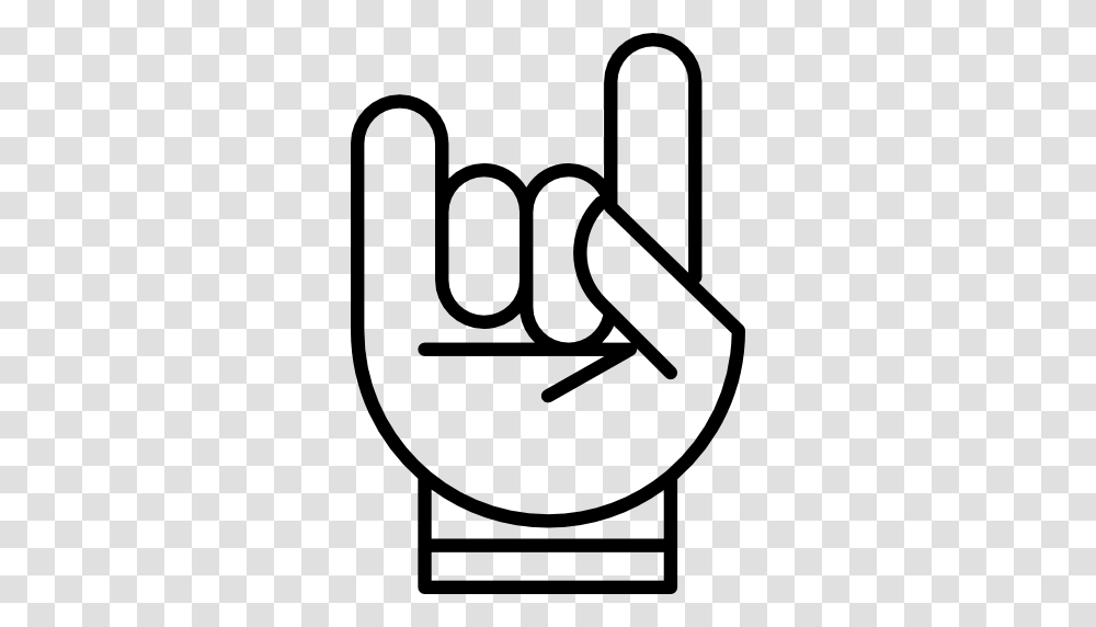 Hand With White Outline Forming A Rock On Symbol, Dynamite, Bomb, Weapon, Weaponry Transparent Png