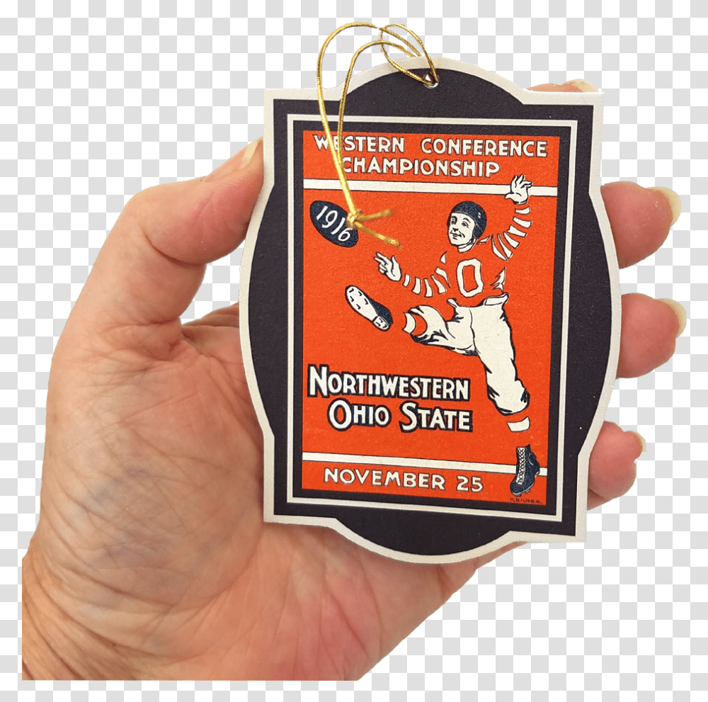 Handcrafted Wooden Ornament Of Osu Football 1916 Season Referee, Person, Human, Advertisement Transparent Png