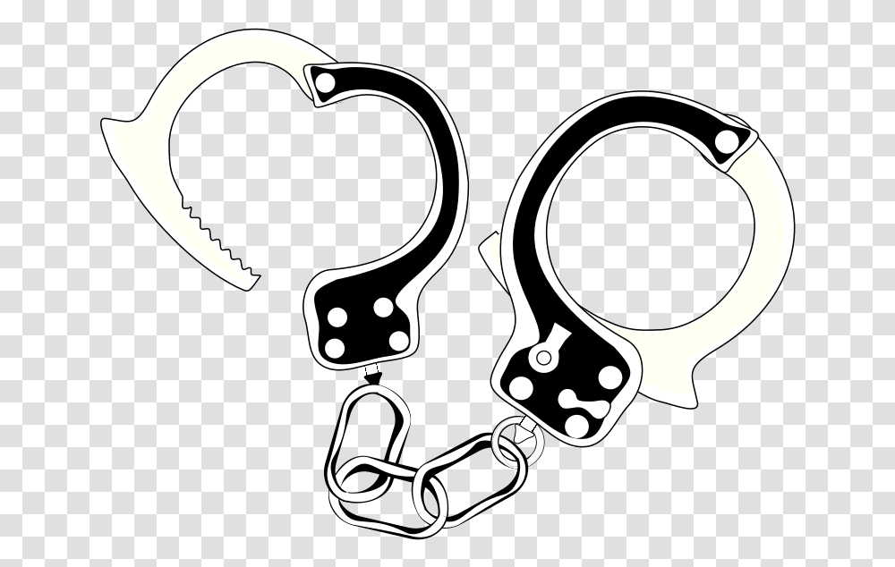 Handcuffs Black And White Svg Vector Solid, Stencil, Horseshoe, Smoke Pipe Transparent Png