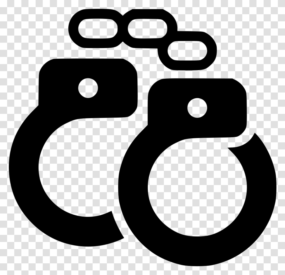 Handcuffs Handcuffs Icon, Stencil, Logo, Trademark Transparent Png