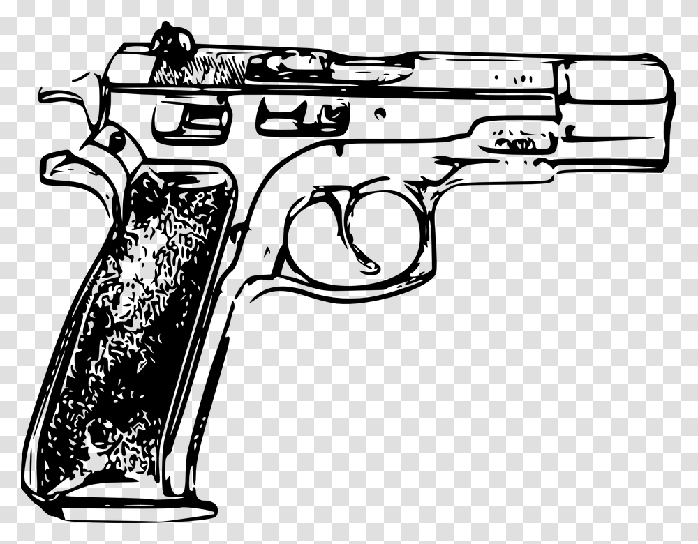Handgun Firearm Pistol Gun Revolver Weapon Police Gun Clipart, Gray, World Of Warcraft Transparent Png