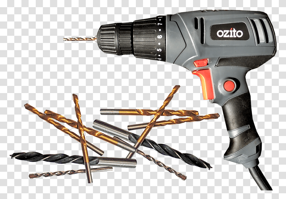 Handheld Power Drill, Tool, Gun, Weapon, Weaponry Transparent Png